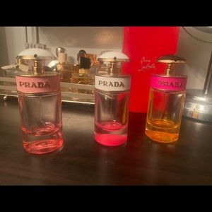 Empty Prada bottles set .